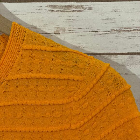 Rebecca Taylor Tech Lace Sweater - Tangerine - Medium - Picture 14 of 15